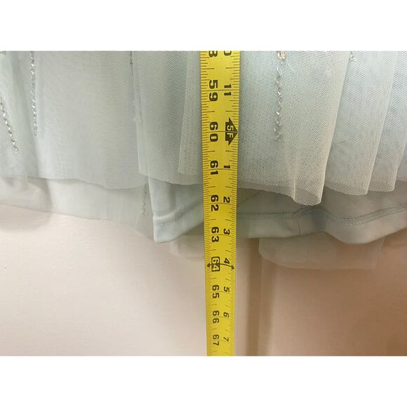 NWT MAC DUGGAL DRESS 14 BLUE V NECK EMBELLISHED FLUTTER SLEEVE A LINE GOWN 9223 - Picture 10 of 15